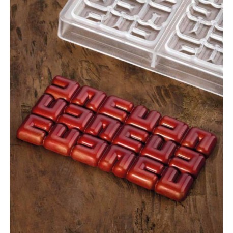 Molde de policarbonato para tabletas de chocolate "Ola" Pavoni