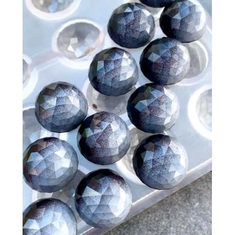 Chocolate mould Sphere Facet 25 mm Chocolate World