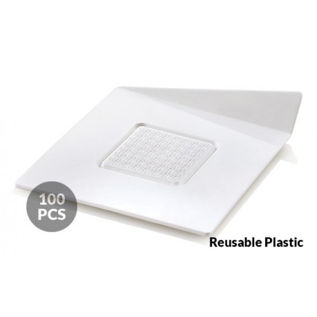 Bandejas individuales cuadradas blancas - Silikomart