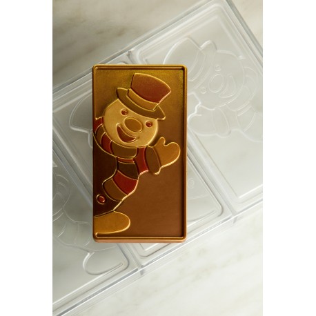 Polycarbonate Choco bar mould "Xmas Snowman" Fabrizio Fiorani - Pavoni