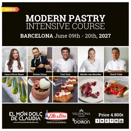 Curso intensivo presencial de Pastelería Moderna 09/06 al 20/06/27